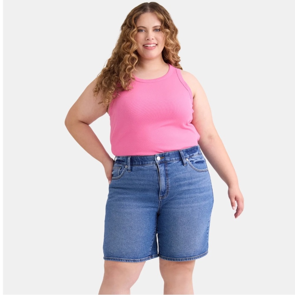 Terra & Sky Women's Plus Size Bermuda Short, 9" Inseam